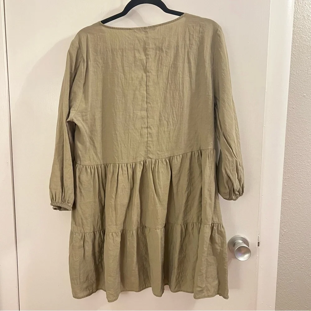 ZARA Khaki babydoll dress - Picture 2 of 3